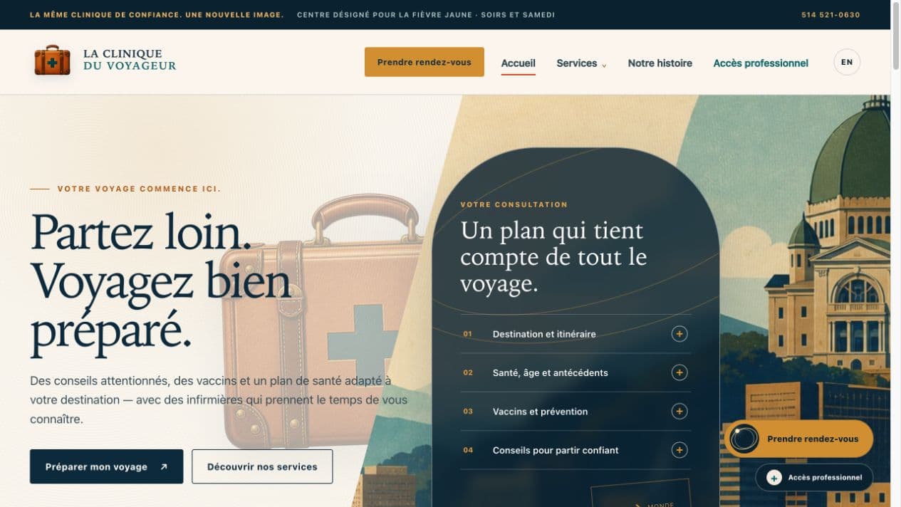 La Clinique du Voyageur Website & AI Enablement
