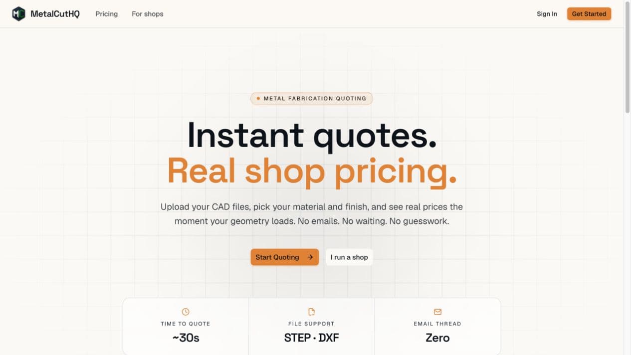 MetalCutHQ Instant Cutting Quotes